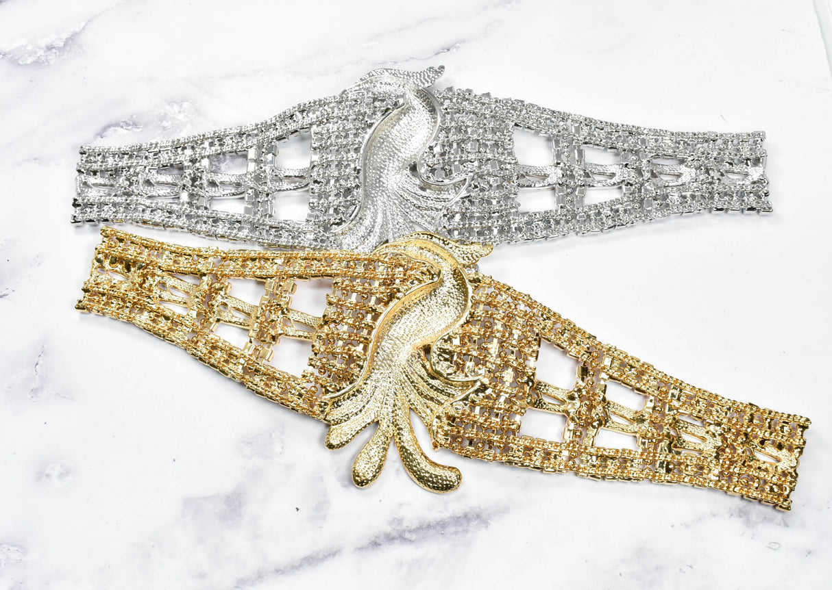 Rhinestone Bird Buckle Applique