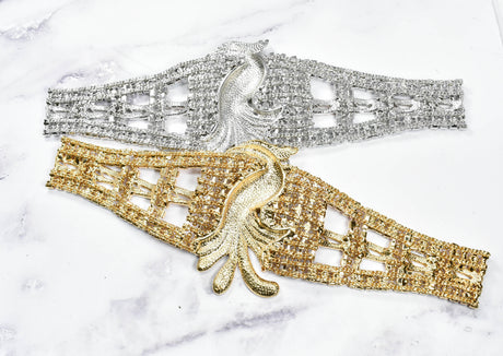 Rhinestone Bird Buckle Applique