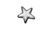 Star Applique Metallic Silver Black 1.25"