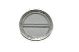 Rhinestone Buckle Slider Silver Round 2"