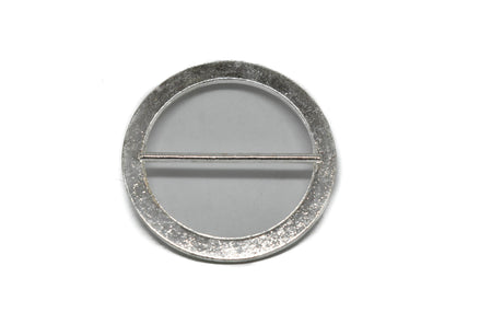 Rhinestone Buckle Slider Silver Round 2"