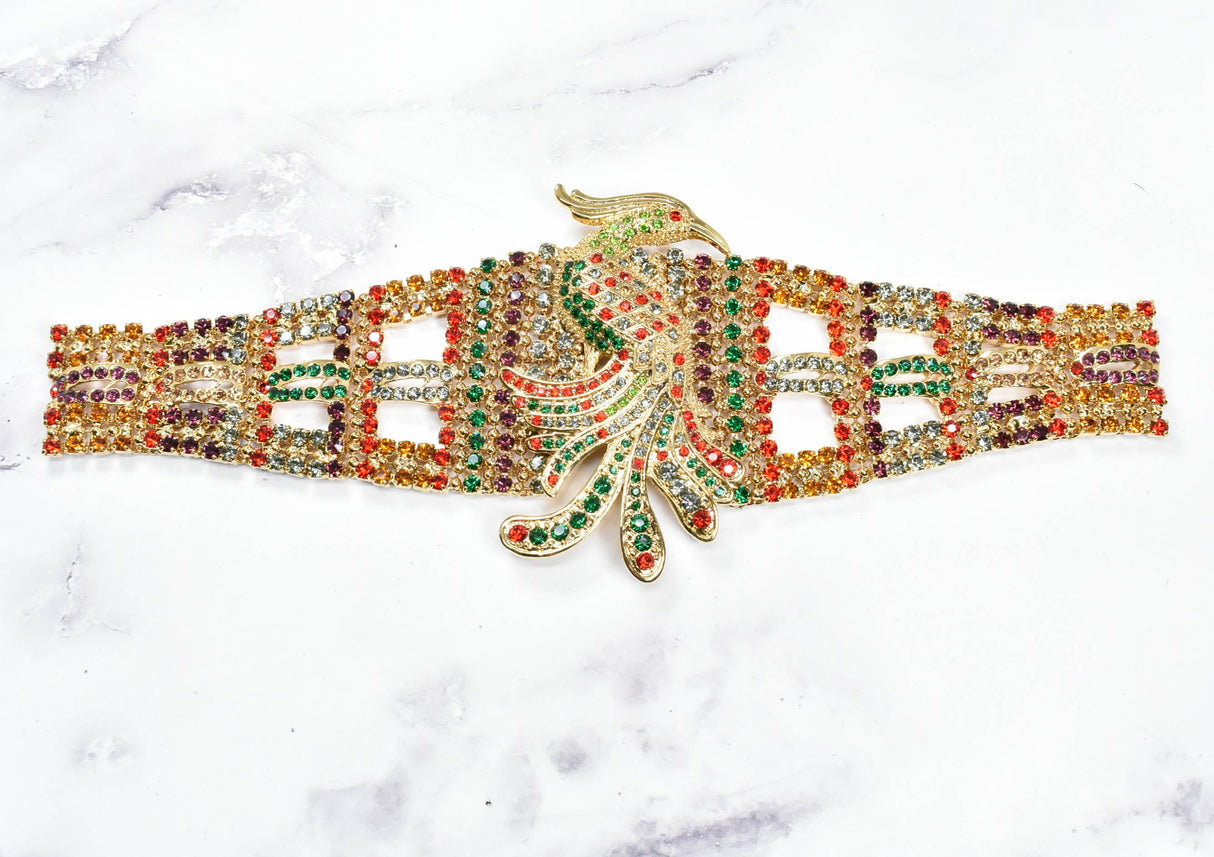 Rhinestone Bird Buckle Applique