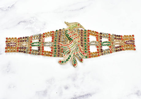 Rhinestone Bird Buckle Applique