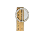 Rhinestone Buckle Slider Silver Round 2"