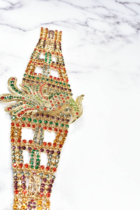 Rhinestone Bird Buckle Applique