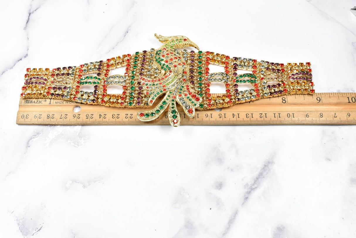 Rhinestone Bird Buckle Applique
