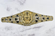Lion Buckle Gold Black 9.75 x 2.75