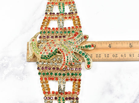 Rhinestone Bird Buckle Applique
