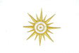 Embroidered Sun Iron-On Applique 3.5" Gold