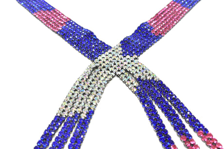 Rhinestone Applique Tri-Color 19.5"