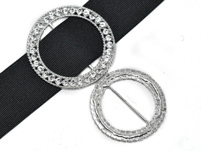 Rhinestone Slider Buckle Round