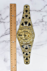 Lion Buckle Gold Black 9.75 x 2.75