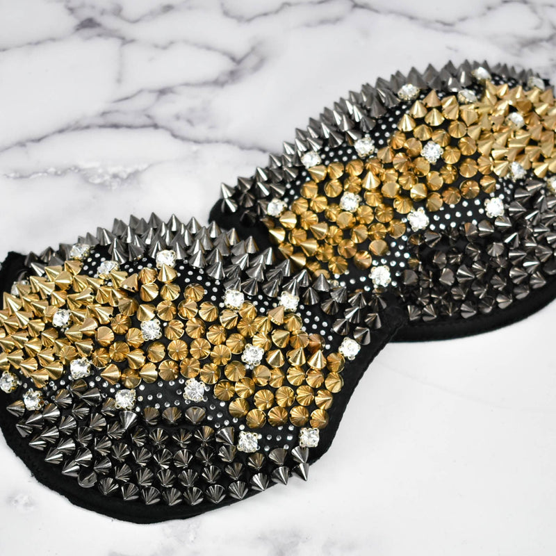 Rhinestone Shoulder Pad Spiked Decorative