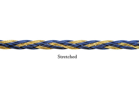 Braided Gimp Trim Blue Metallic Gold 1/2"