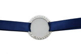 Rhinestone Ribbon Connector Silver 2.25"