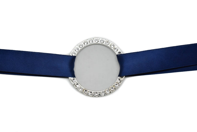 Rhinestone Ribbon Connector Silver 2.25"