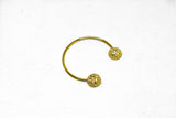 Rhinestone Half Moon Connector Gold 1.50"