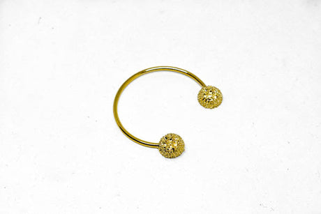 Rhinestone Half Moon Connector Gold 1.50"