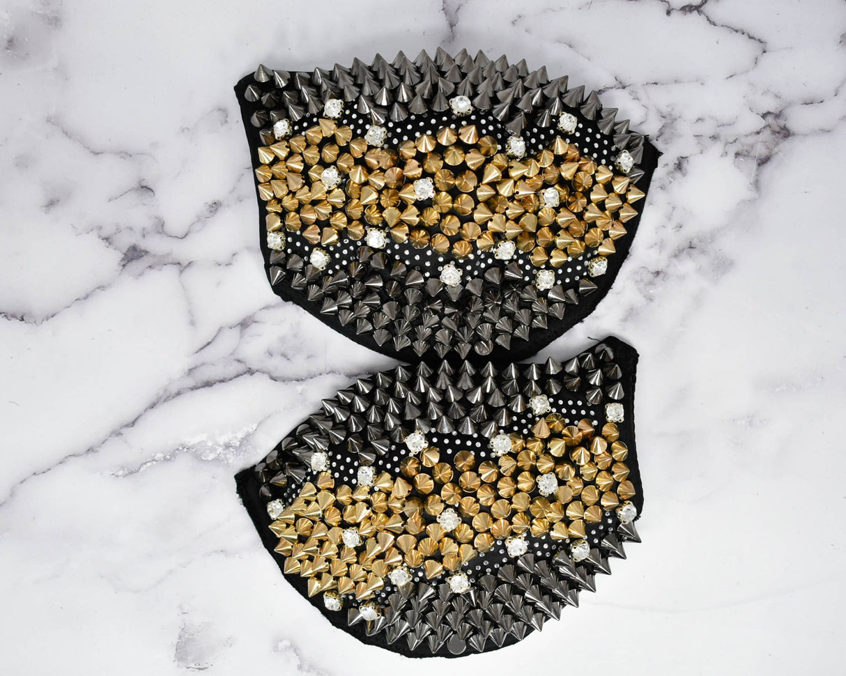 Rhinestone Shoulder Pad Spiked Decorative