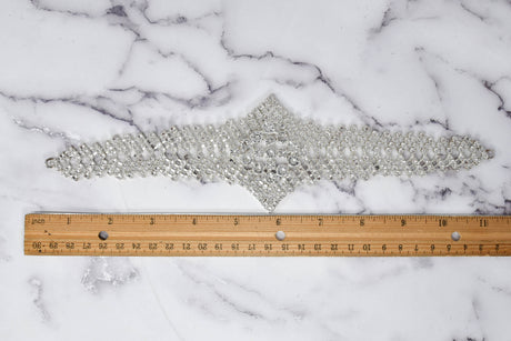 Rhinestone Connector Applique Silver 11 x 2 7/8