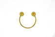 Rhinestone Half Moon Connector Gold 1.50"