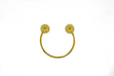 Rhinestone Half Moon Connector Gold 1.50"