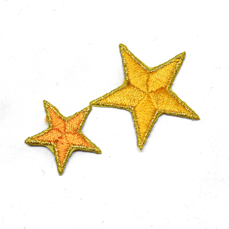 Embroidered Star Applique Yellow Gold Iron-On
