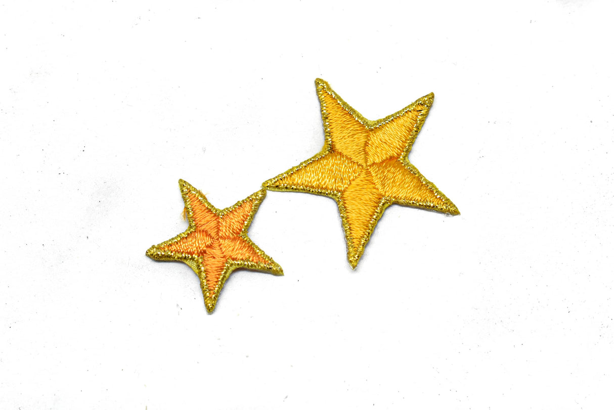 Embroidered Star Applique Yellow Gold Iron-On