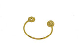 Rhinestone Half Moon Connector Gold 1.50"