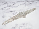 Rhinestone Connector Applique Silver 11 x 2 7/8