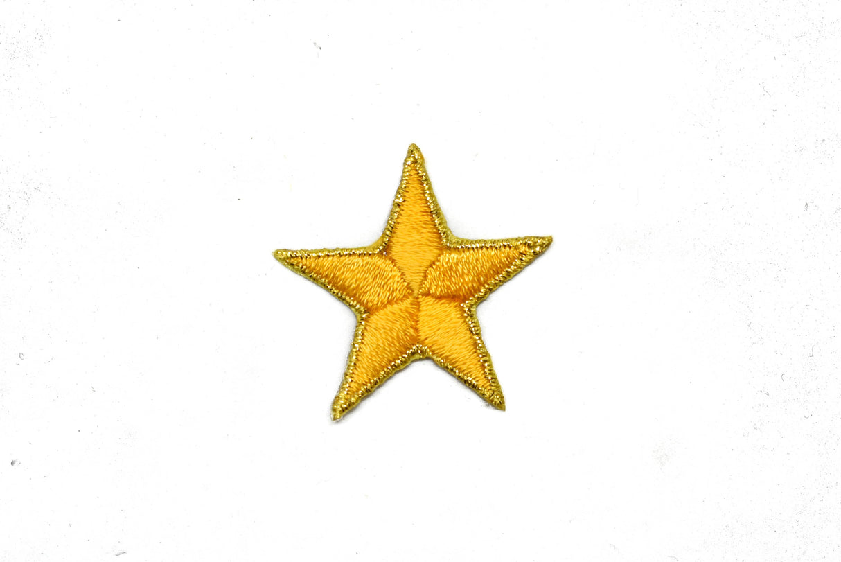 Embroidered Star Applique Yellow Gold Iron-On