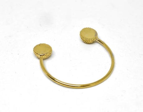 Rhinestone Half Moon Connector Gold 1.50"
