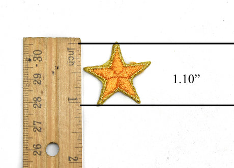 Embroidered Star Applique Yellow Gold Iron-On