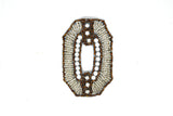 Beaded Rhinestone Applique Square 3x2