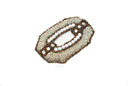 Beaded Rhinestone Applique Square 3x2