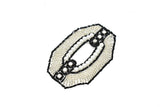 Beaded Rhinestone Applique Square 3x2