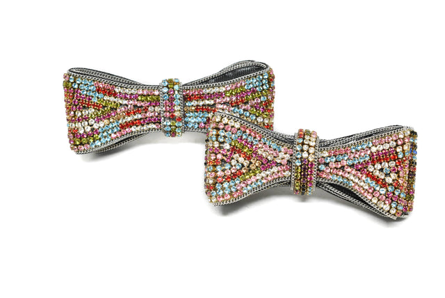 Rhinestone Bow Multi-Color 4 x 1.75