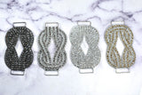 Rhinestone Connector Applique Knotted Clear 4.50 x 2.50