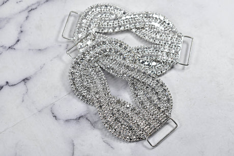 Rhinestone Connector Applique Knotted Clear 4.50 x 2.50
