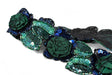 Beaded Sequins Flower Applique Green 2.25"