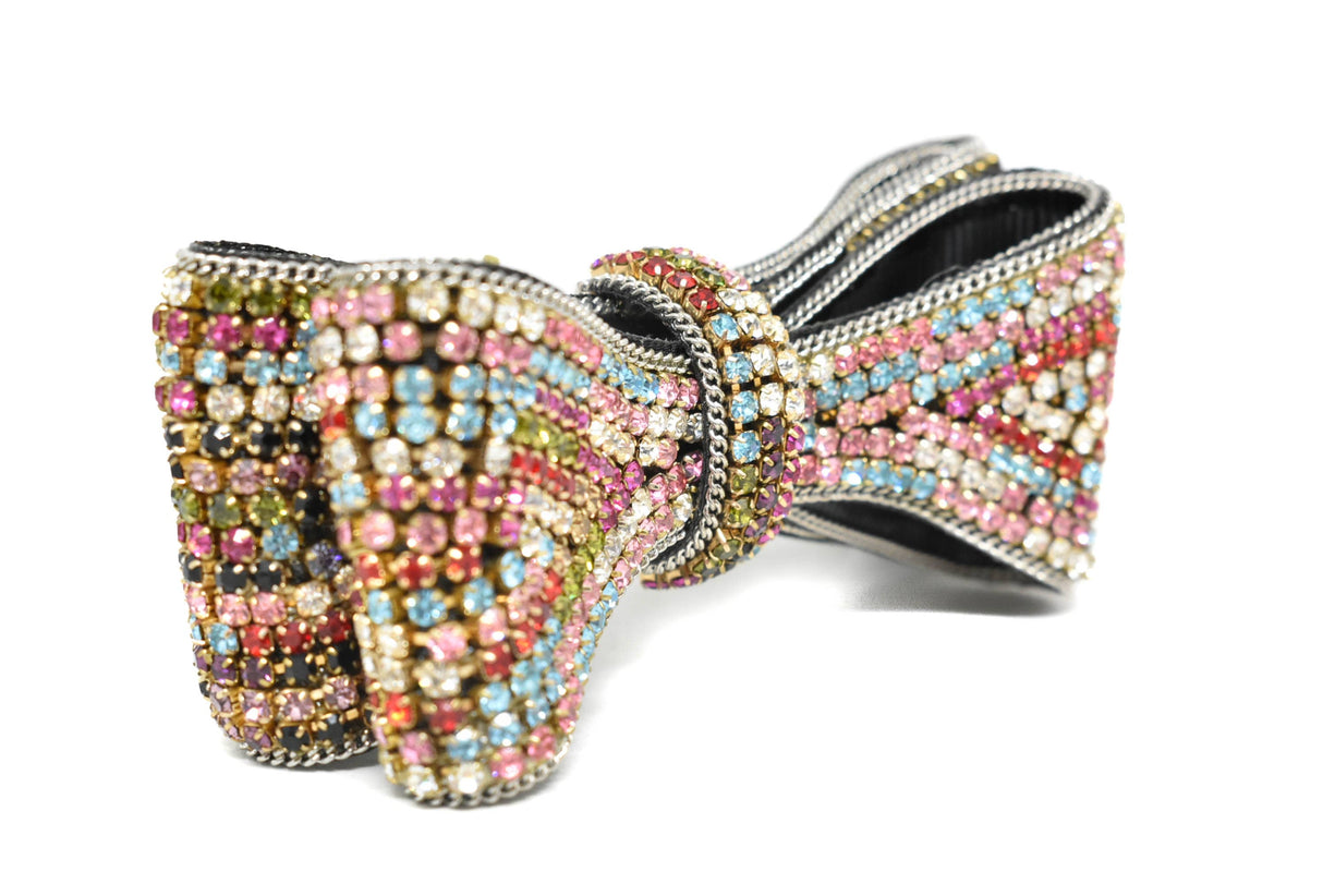 Rhinestone Bow Multi-Color 4 x 1.75