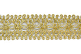 Crochet Lace Trim Metallic Gold 1.40"