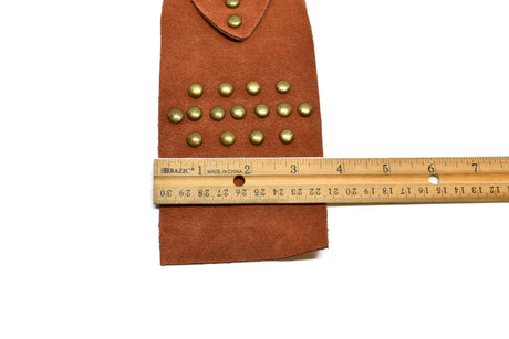 Studded Suede Belt Rusty Orange 16 x 3.63