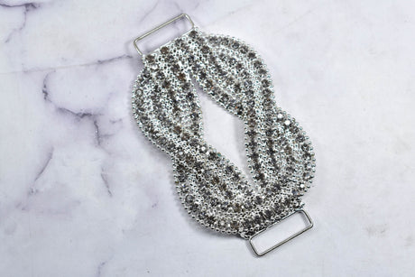 Rhinestone Connector Applique Knotted Clear 4.50 x 2.50