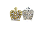Rhinestone Crown Brooch Gold Silver