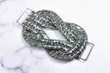 Rhinestone Connector Applique Knotted Clear 4.50 x 2.50