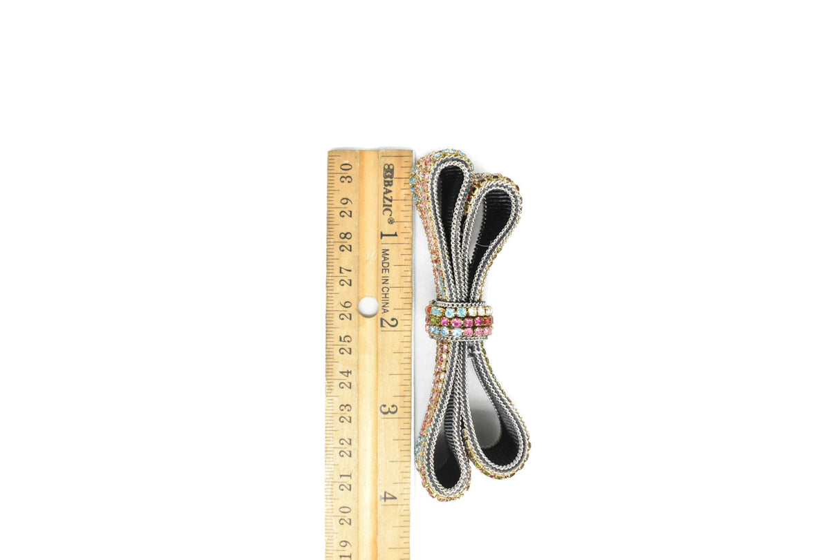Rhinestone Bow Multi-Color 4 x 1.75