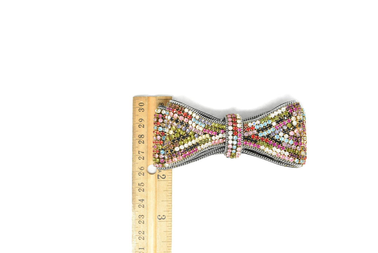 Rhinestone Bow Multi-Color 4 x 1.75
