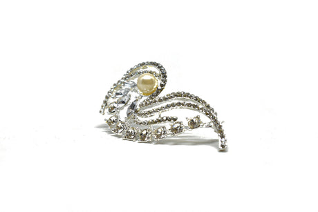 Rhinestone Pin Brooch Pearl 3 x 2.50