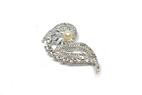 Rhinestone Pin Brooch Pearl 3 x 2.50